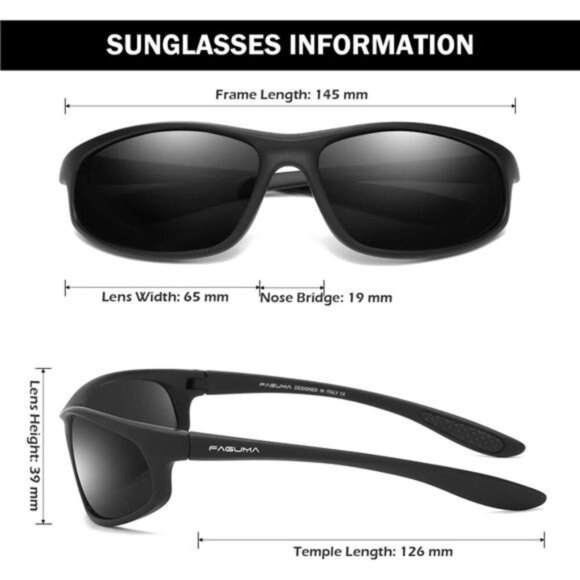 Polarized Sports Sunglasses For Men Cycling Driving Fishing 100% UV Protection - Picture 3 of 8